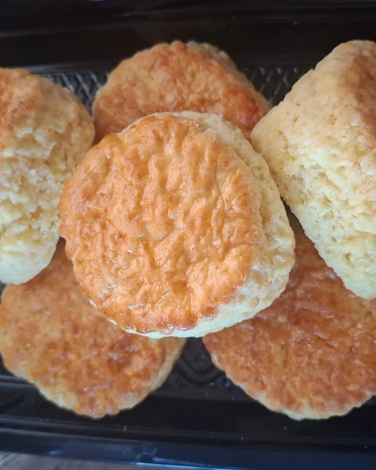 Golden cheese scones fresh from the oven